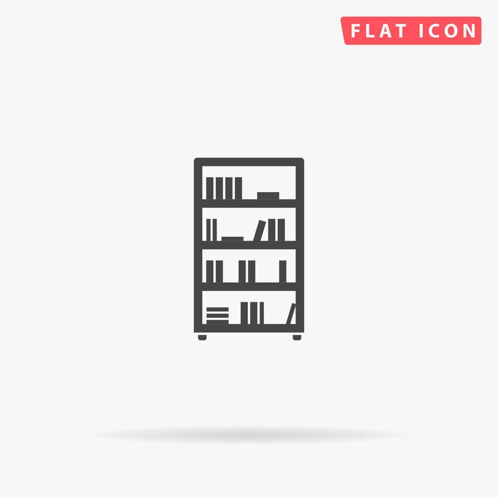 Bookcase flat vector icon. Hand drawn style design illustrations.