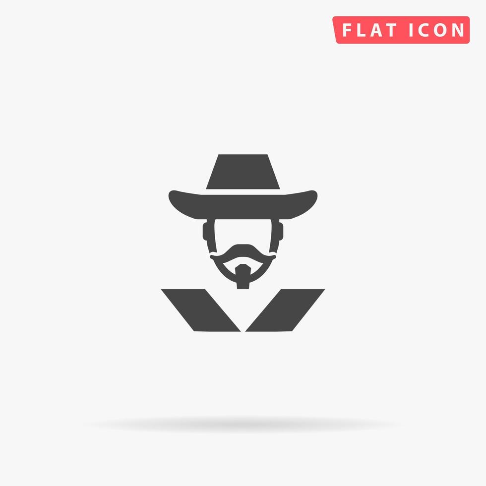 Musketeer flat vector icon. Hand drawn style design illustrations.