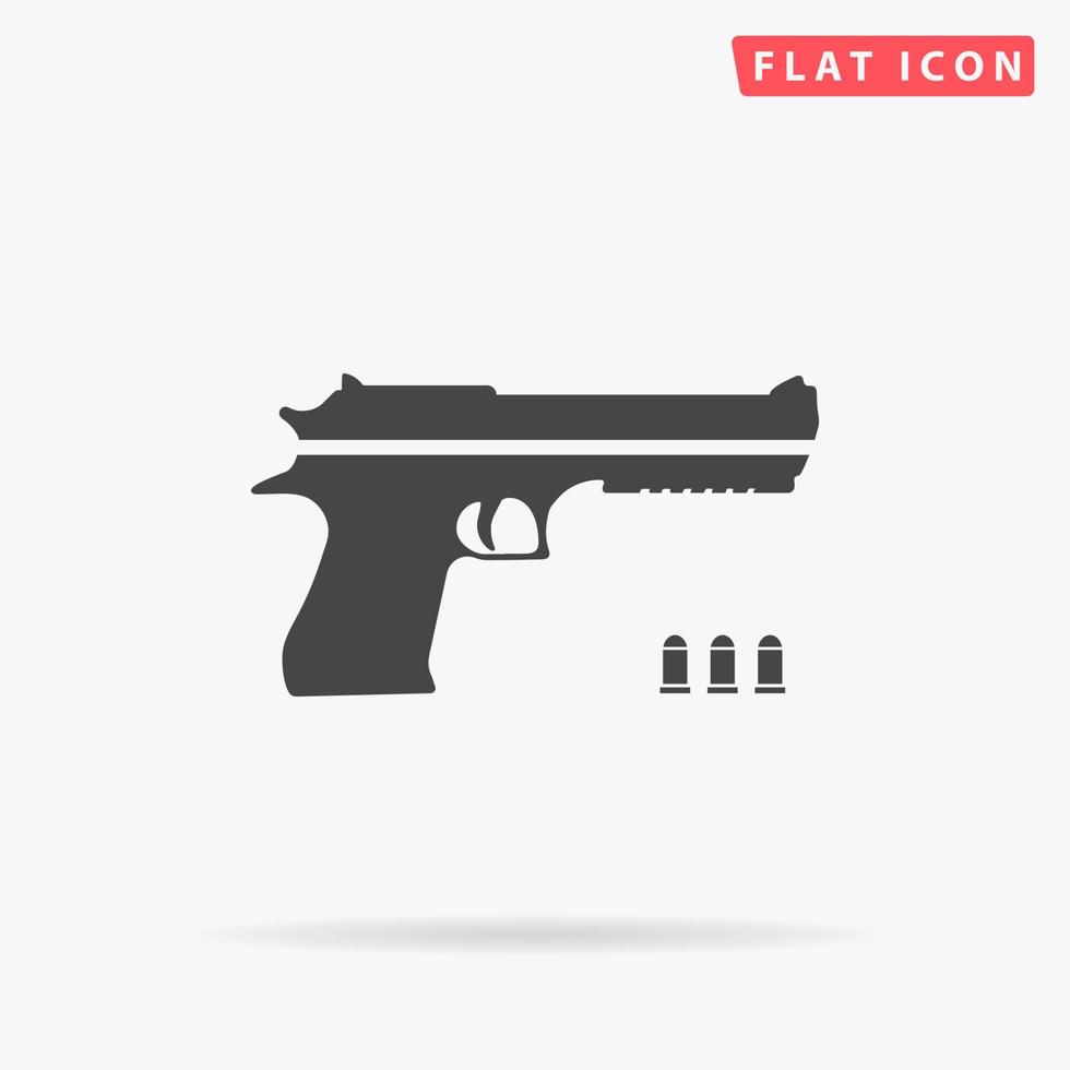 Guns and weapons flat vector icon. Hand drawn style design illustrations.