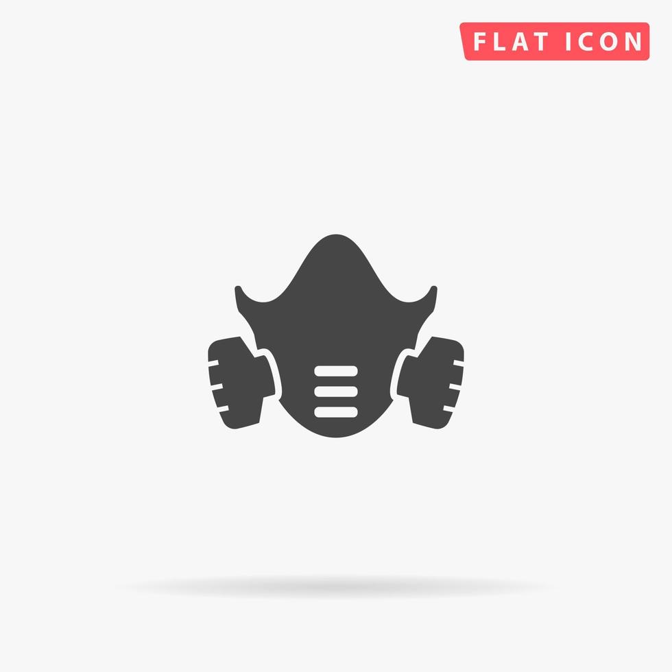 Protective respirator flat vector icon. Hand drawn style design illustrations.
