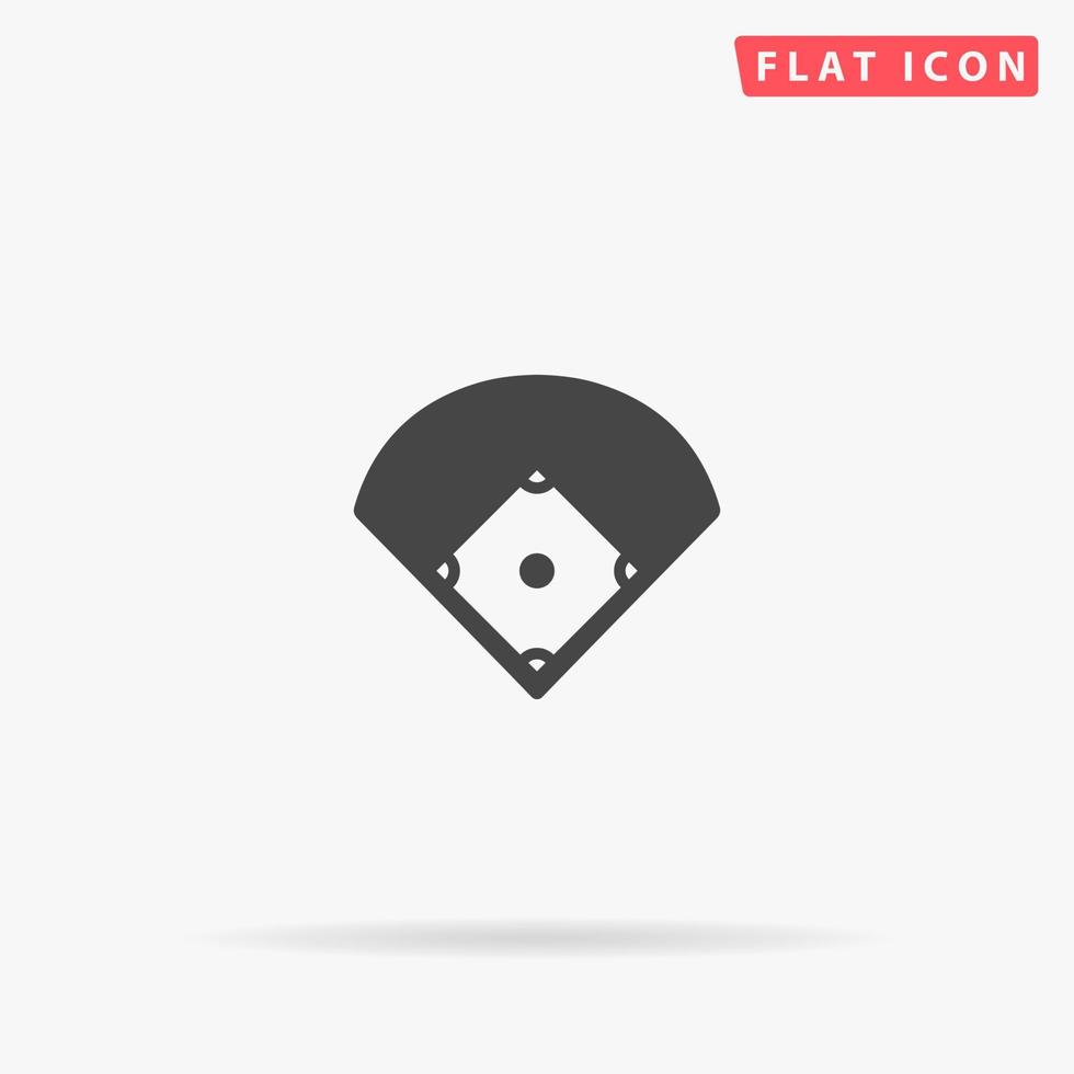 Baseball field flat vector icon. Hand drawn style design illustrations.