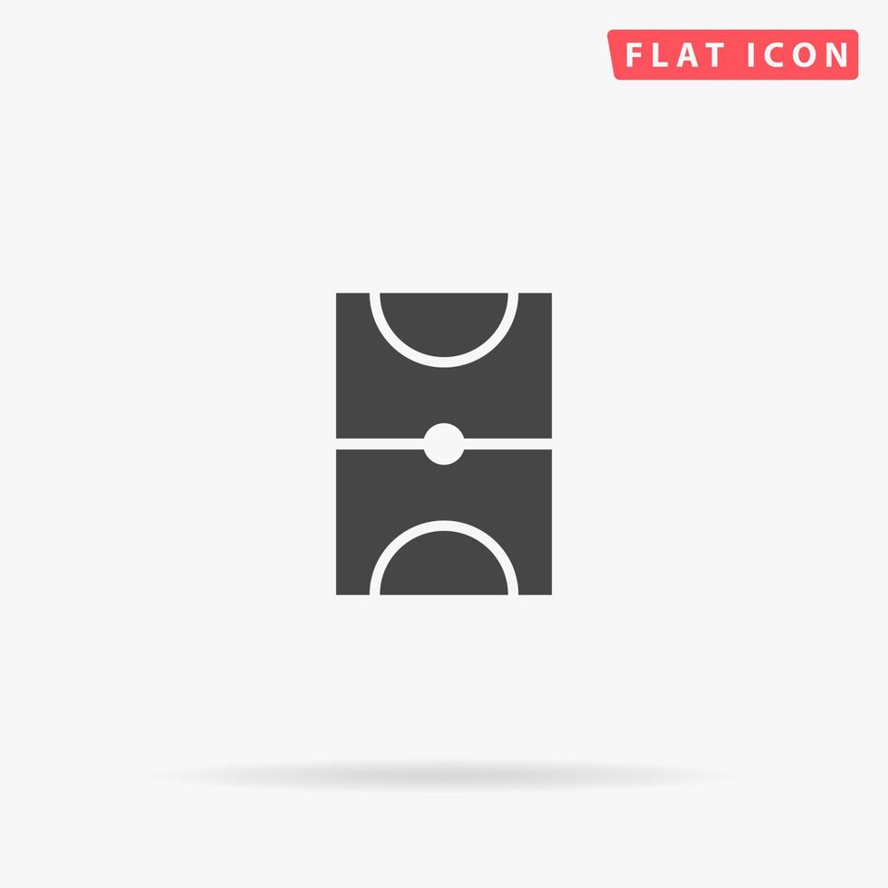 icono de vector plano de cancha de baloncesto. ilustraciones de diseño de estilo dibujado a mano.