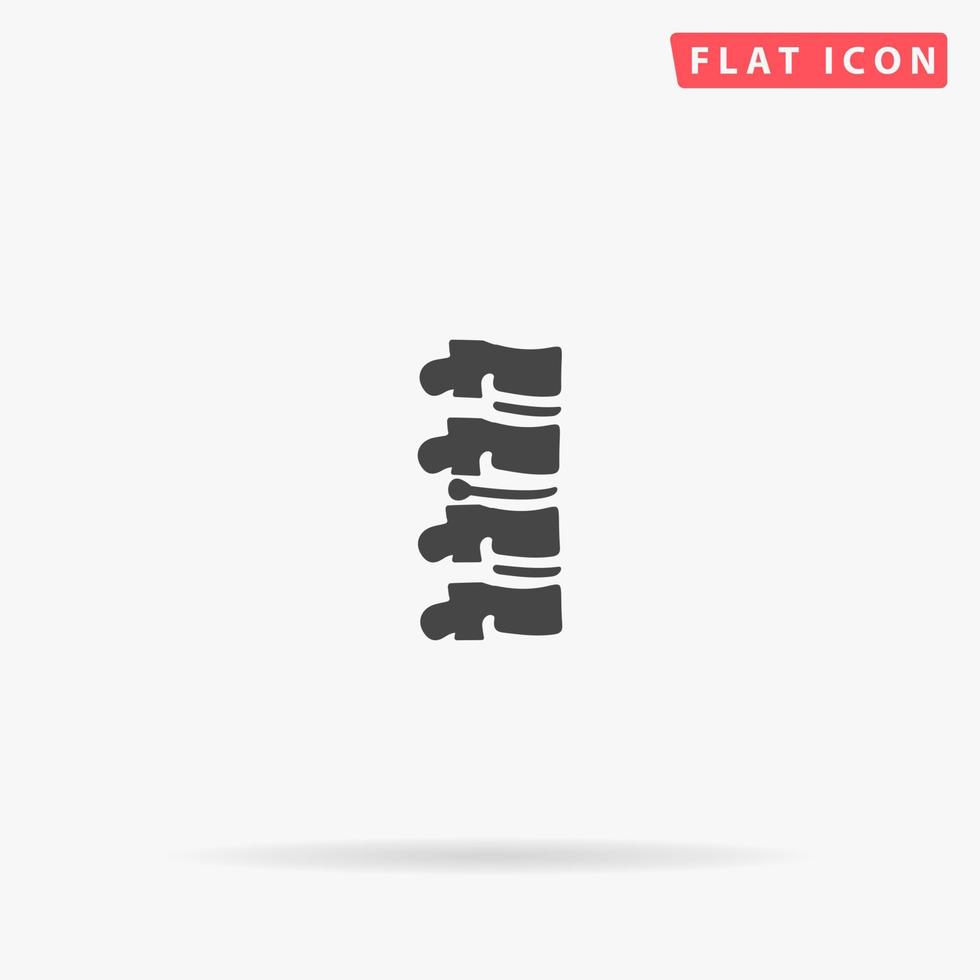 Herniated intervertebral disc flat vector icon. Hand drawn style design illustrations.