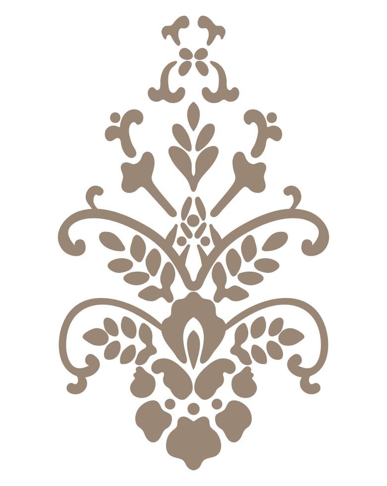 ornamento gráfico de damasco. elemento de diseño floral. patrón de vector verde