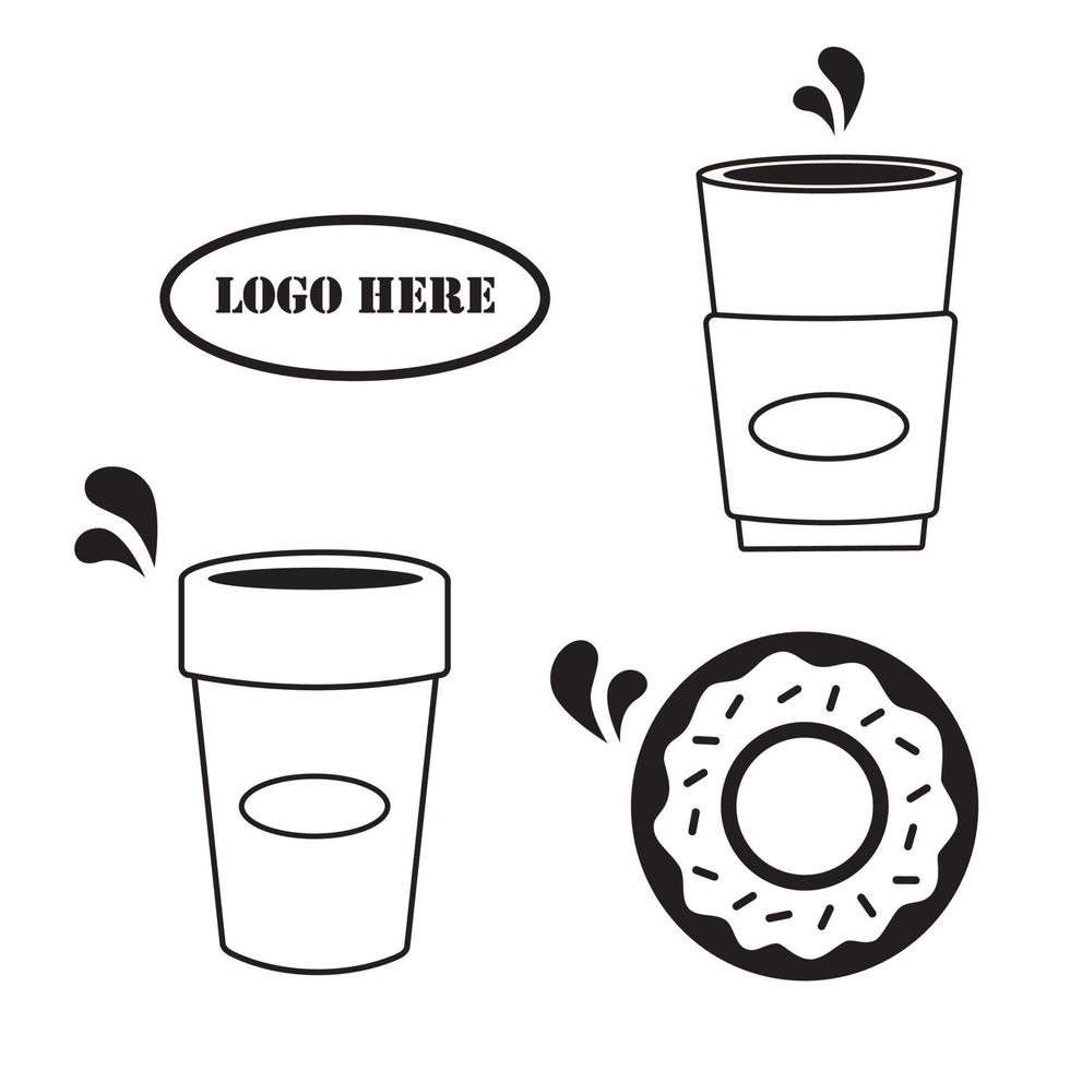 Set of linear icons for coffeeshop vector