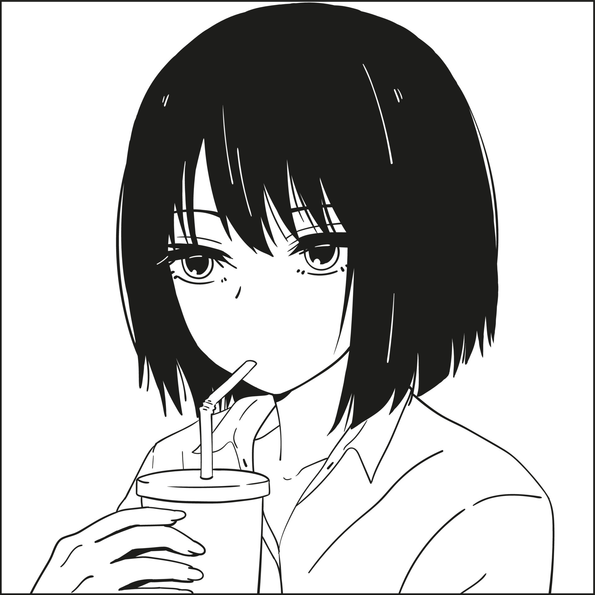 Anime Girl Black aesthetic, profile picture