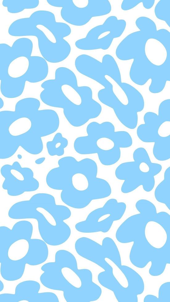 Seamless pattern with flowers. Monochrome background with flower silhouettes vector