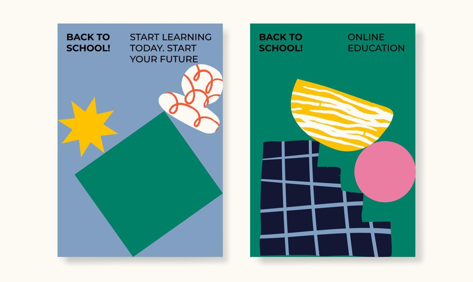 hand drawn back to school instagram posts collection vector