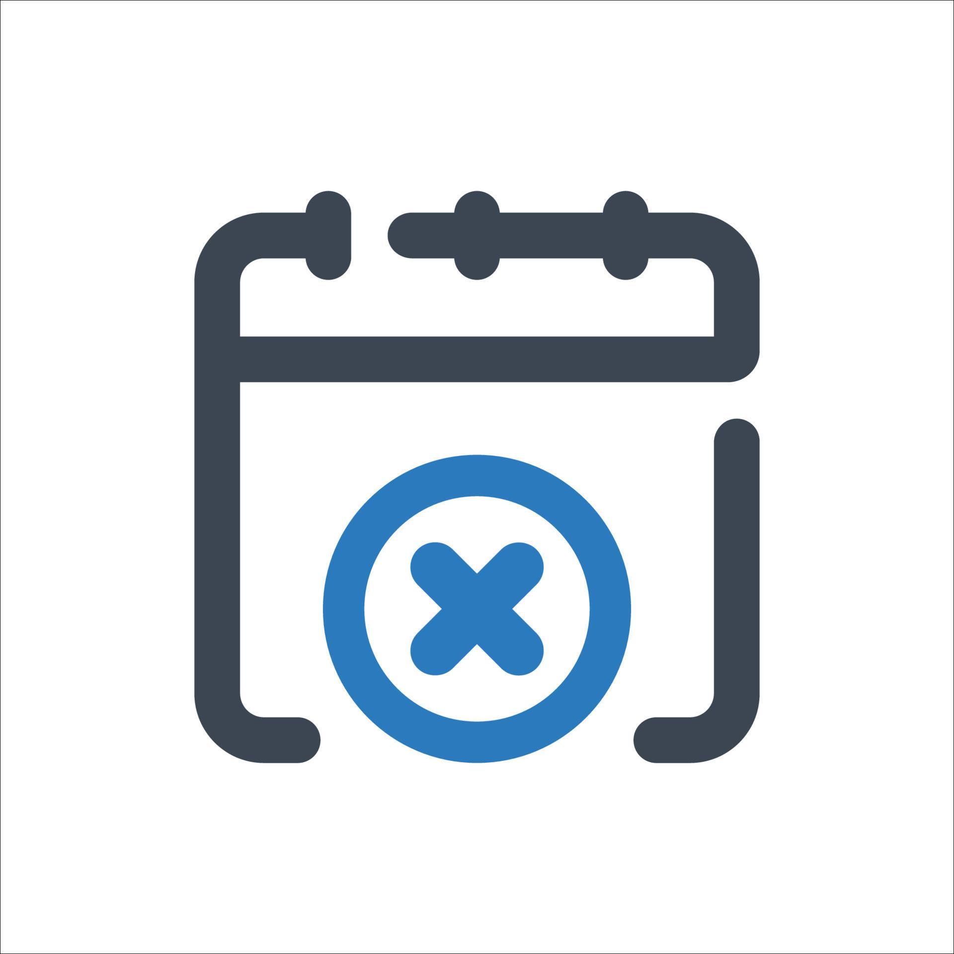 Cancel Calendar icon vector illustration . Cancel, Calendar, Schedule