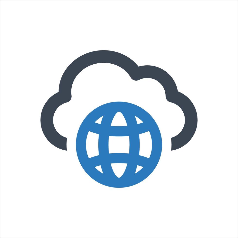 Cloud Hosting icon - vector illustration . Cloud, Hosting, Global, Internet, Online, Network, Server, Storage, data, line, outline, icons .