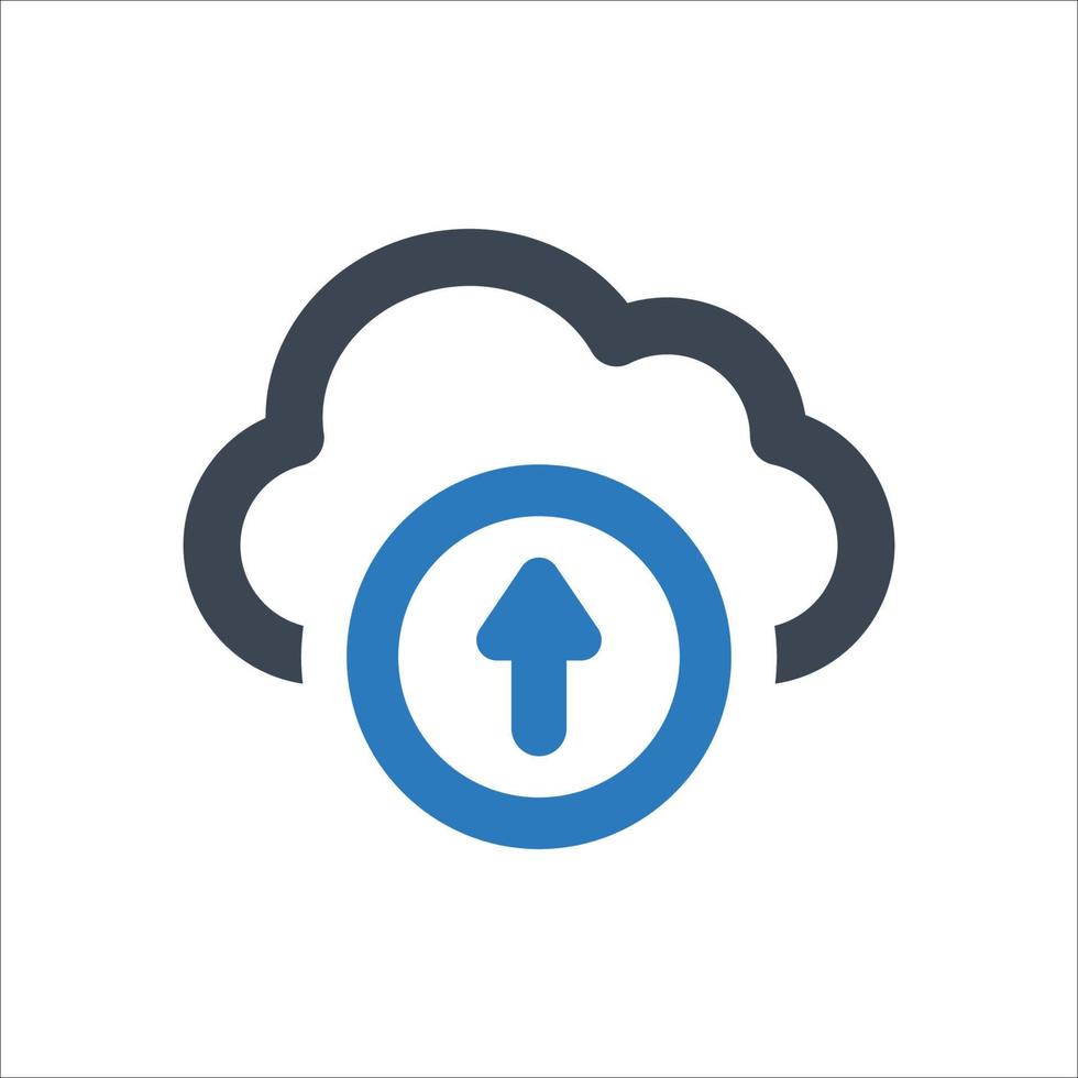 Cloud Upload icon - vector illustration . Cloud, Data, Storage, Upload, Drive, Server, Ftp, Uploading, Share, Sharing, computing, network, line, outline, icons .