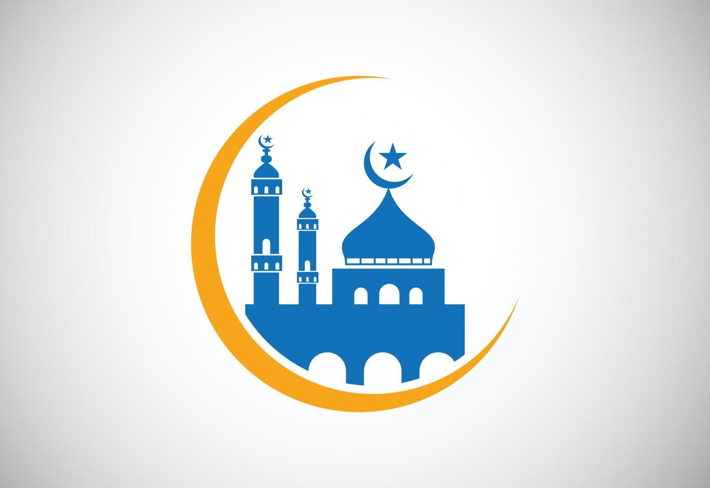 Mosque logo design, Islamic logo template, Vector illustration