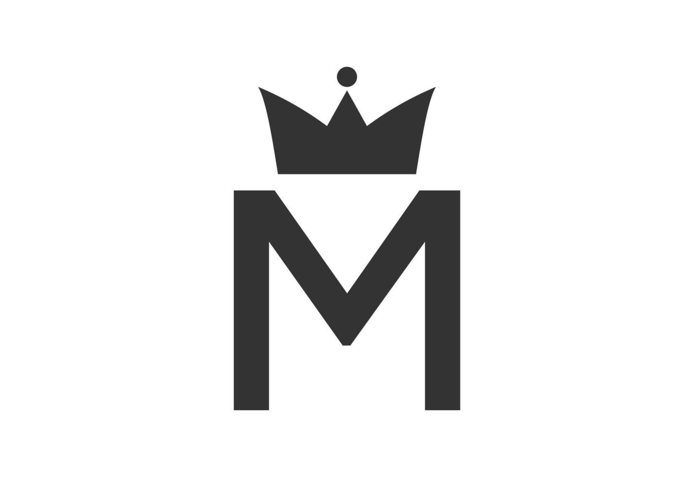 Premium Vector  King crown letter m or mm m monogram logo