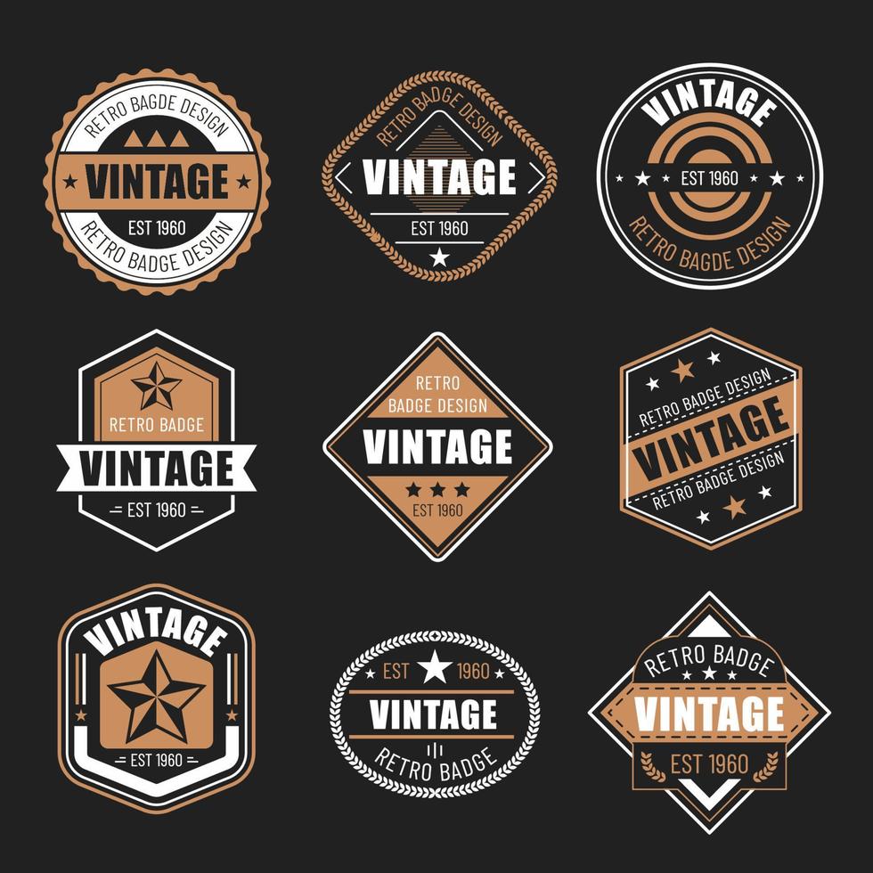 colección de logotipos de insignias vintage vector