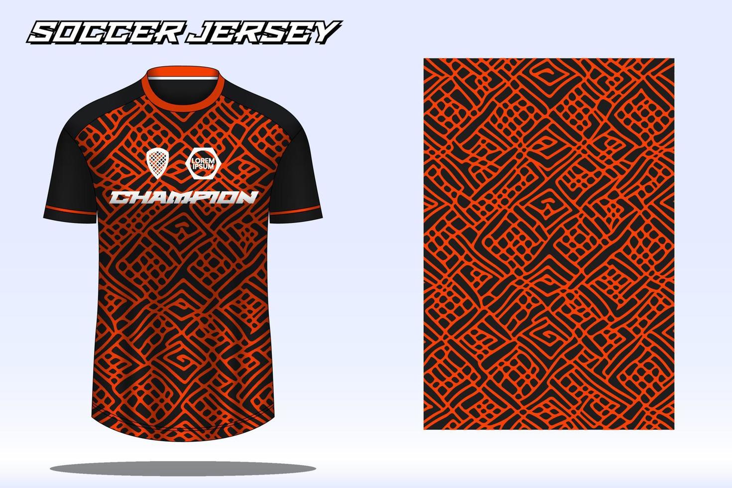Soccer jersey sport t-shirt design mockup for football club vector