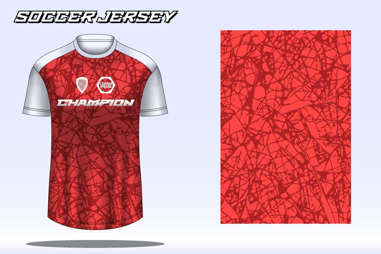 Soccer jersey sport t-shirt design mockup for football club vector