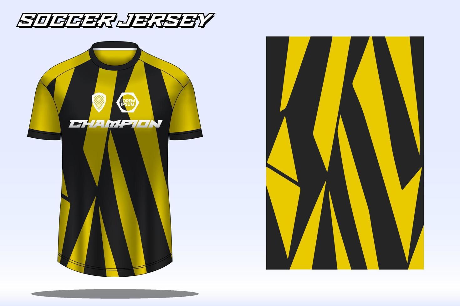 Soccer jersey sport t-shirt design mockup for football club vector