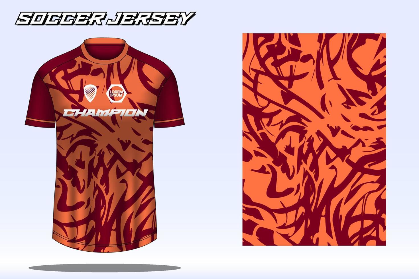 Soccer jersey sport t-shirt design mockup for football club vector