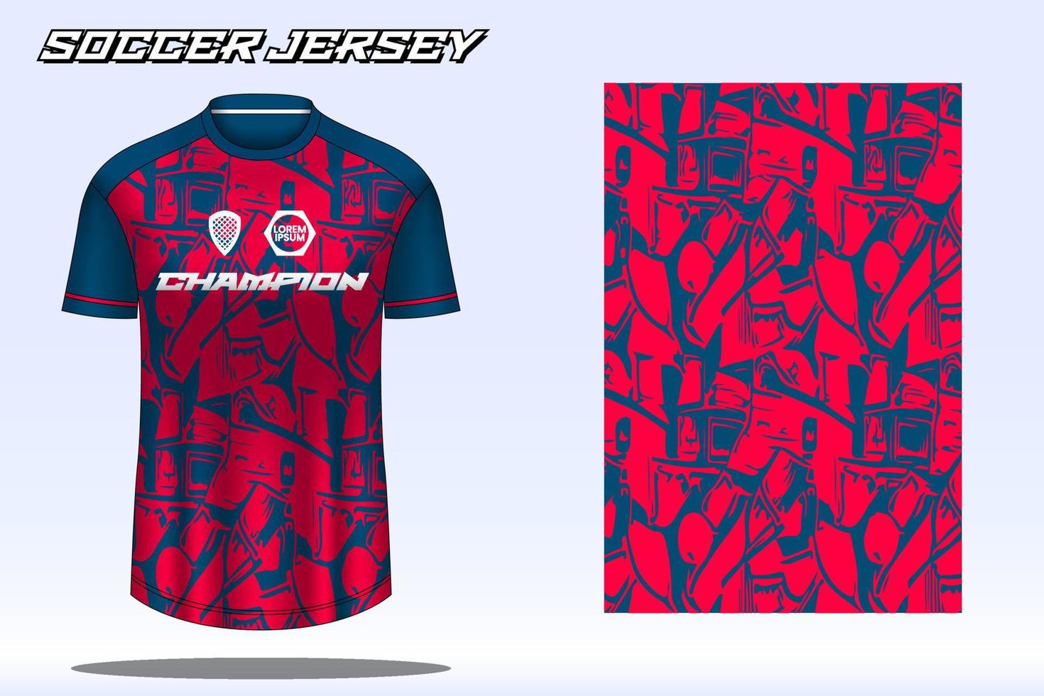 Soccer jersey sport t-shirt design mockup for football club vector