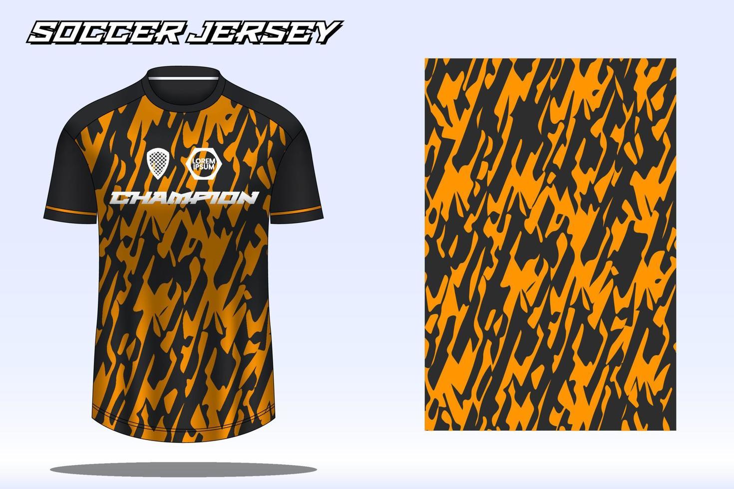 Soccer jersey sport t-shirt design mockup for football club vector
