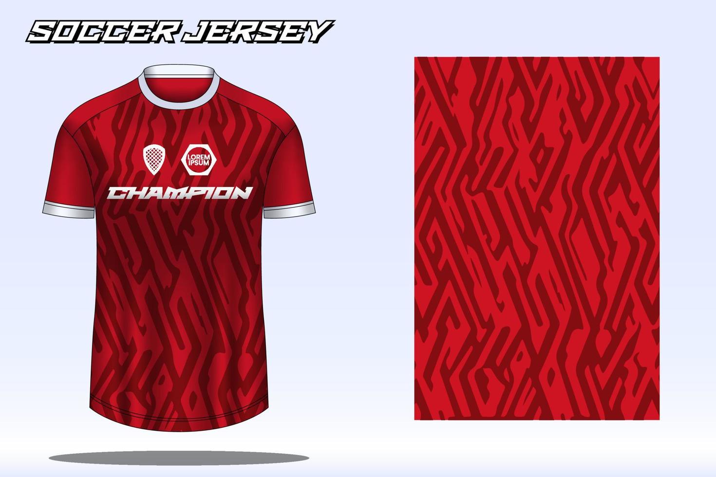 Soccer jersey sport t-shirt design mockup for football club vector