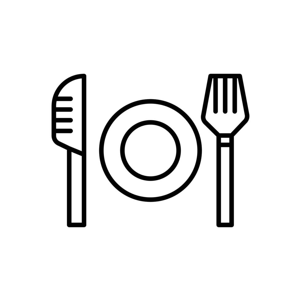 comer icono. icono de contorno vector