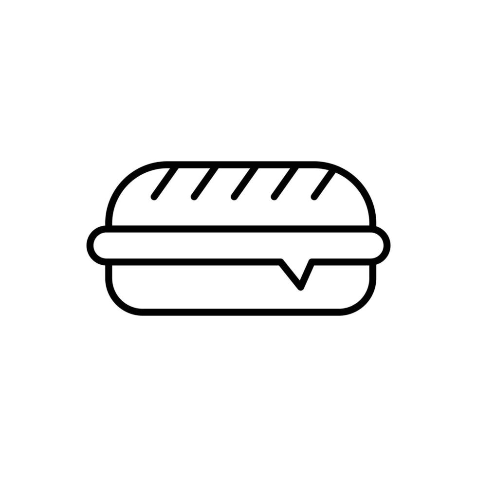 pequeño icono de hamburguesa. icono de contorno vector