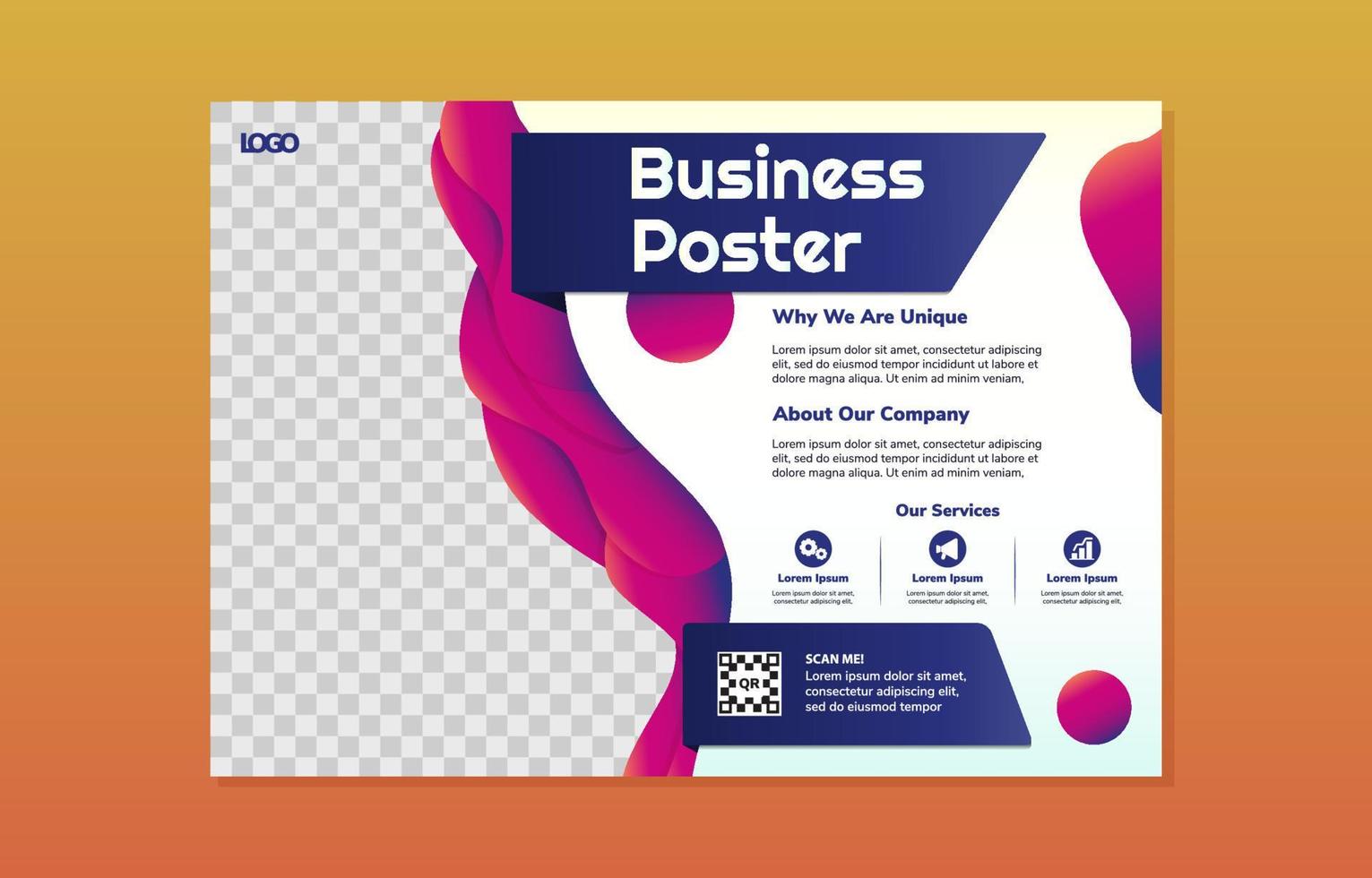 Gradient Poster Template for Business vector