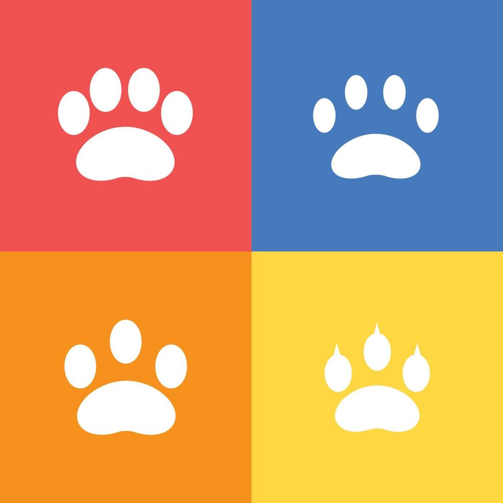 set of various animal footprint icon vector