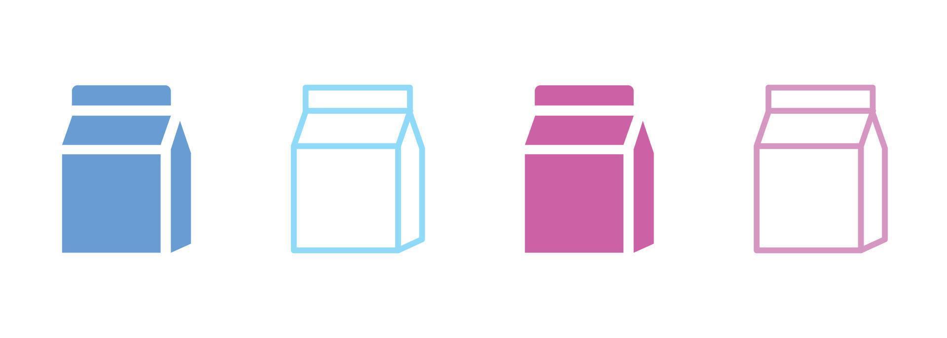 set of milk packaging in line art and shape for product symbol vector