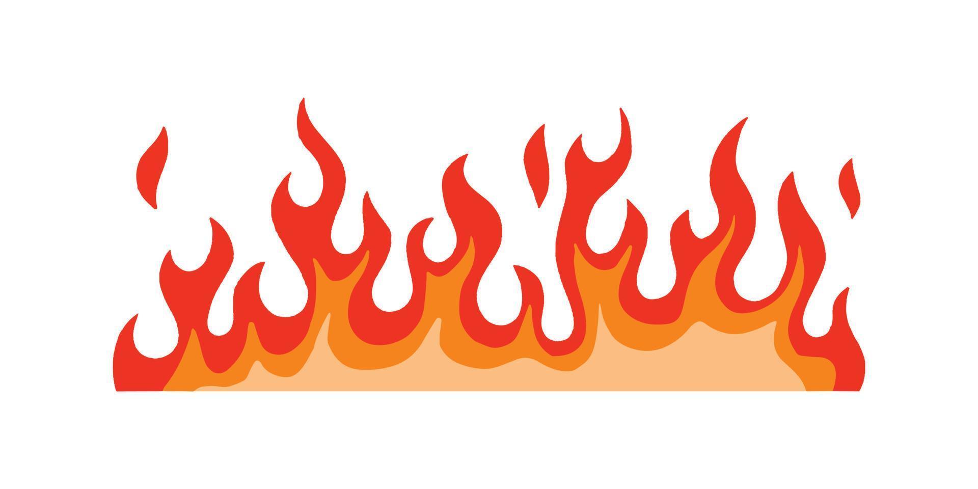fire and flames in cartoon illustration for design element vector
