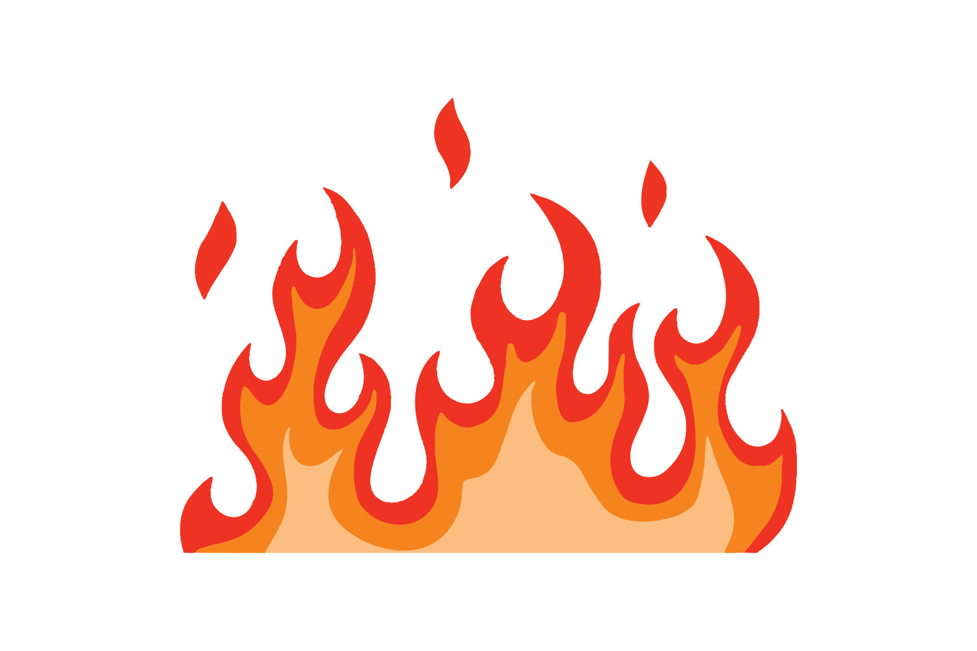 Fire flame in cartoon isolated for design element 17722617 Vector Art at  Vecteezy