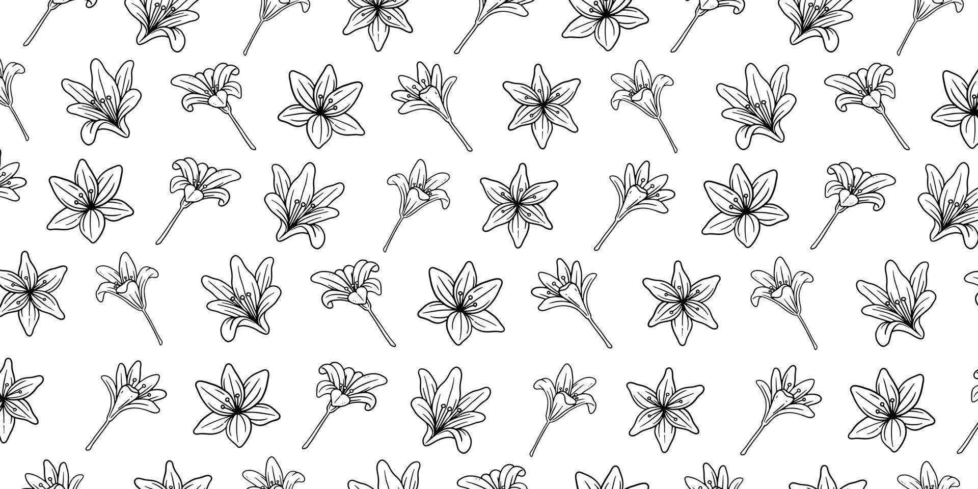 lily flower pattern for fabric background vector