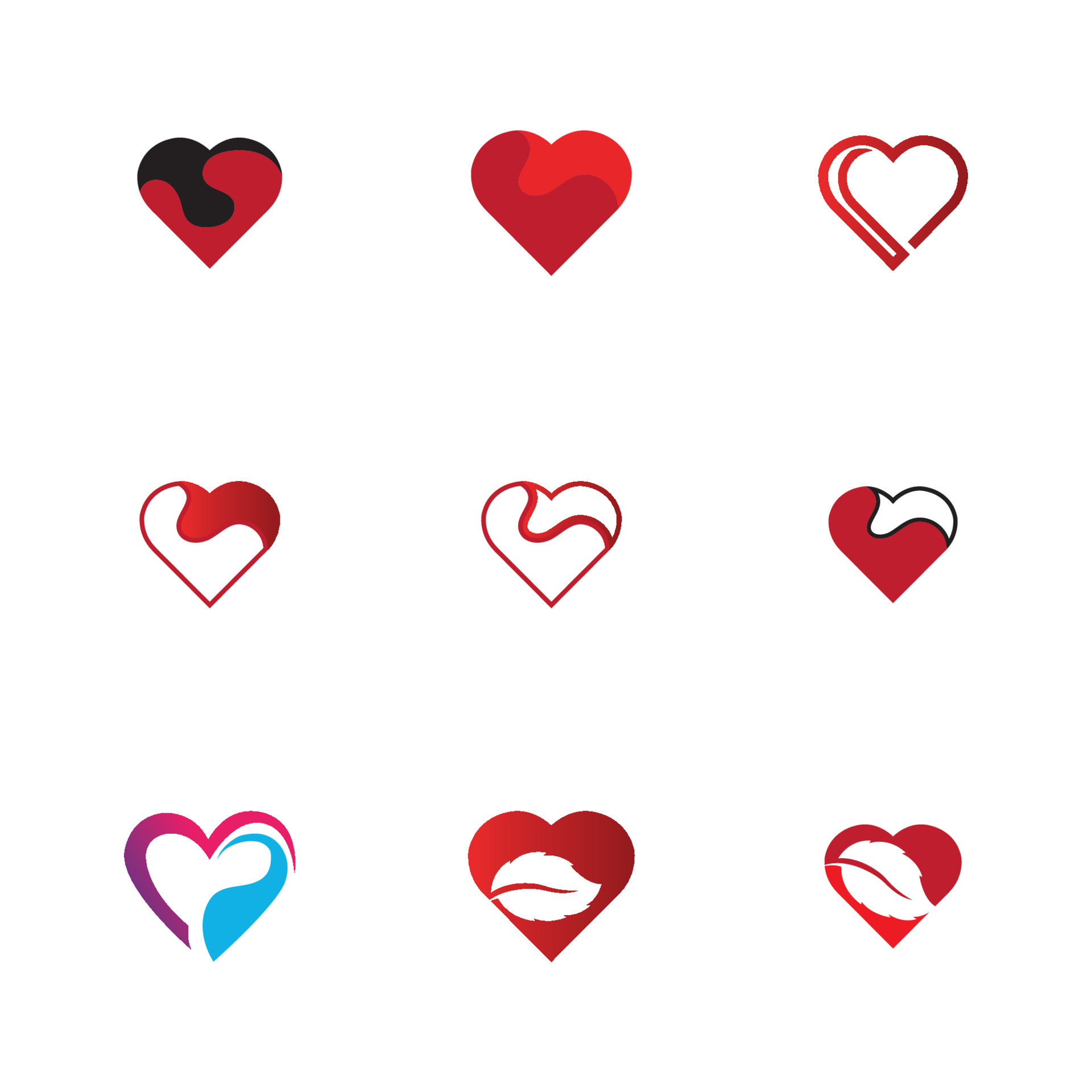 creative heart logo and symbol design vector template 17722656 Vector