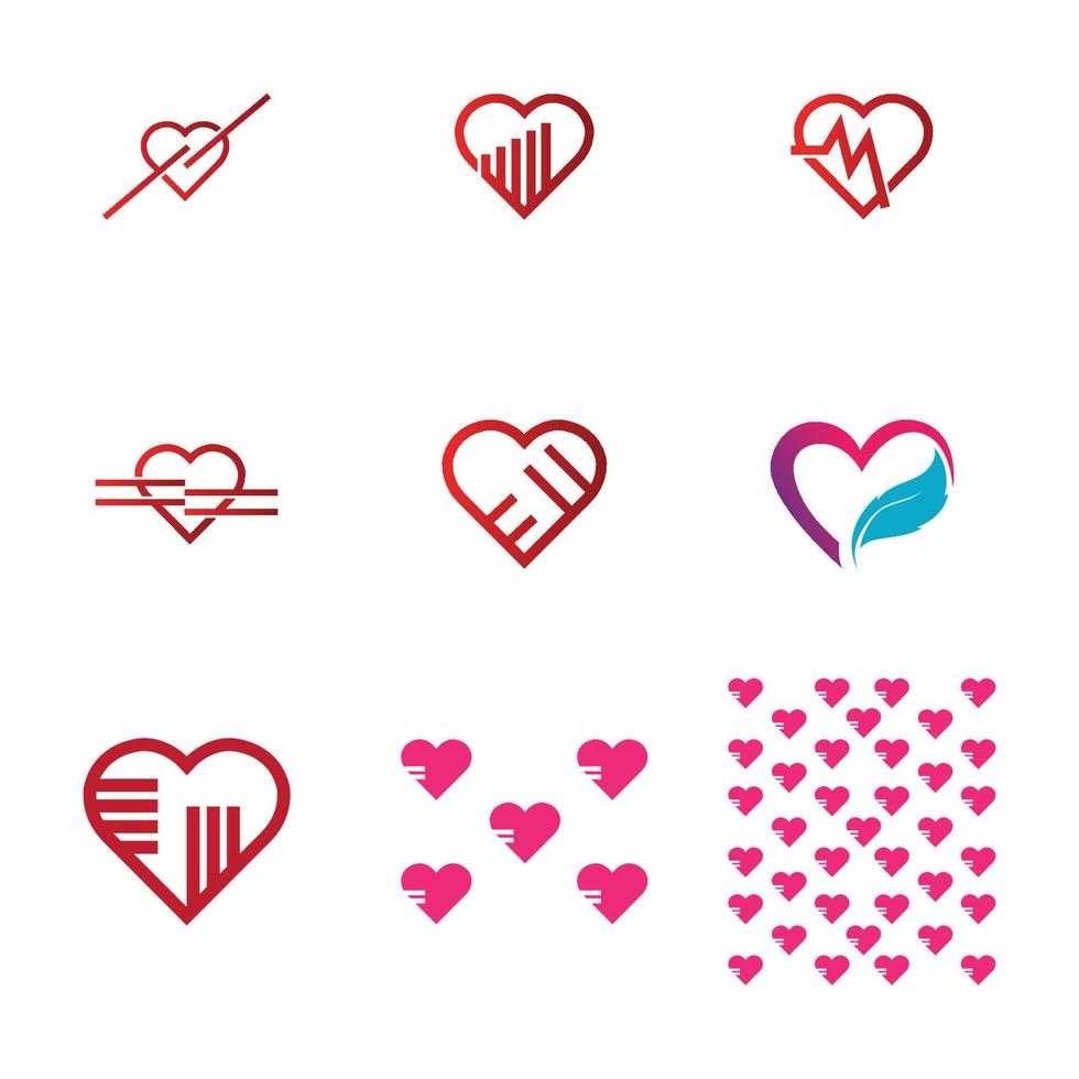 creative heart logo and symbol design vector template