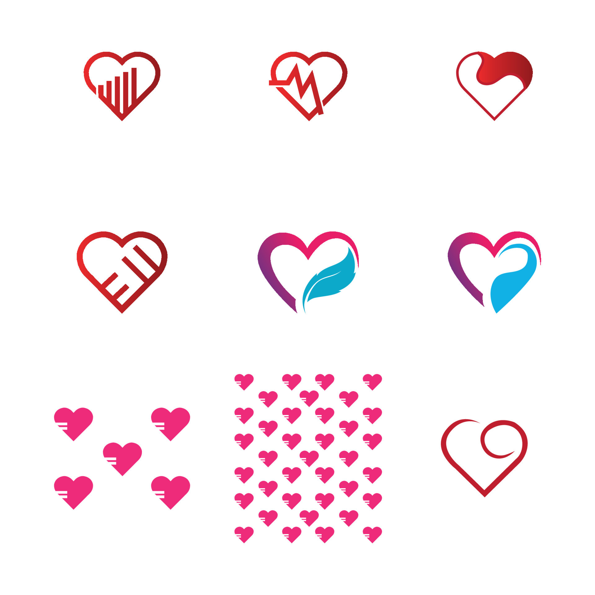 creative heart logo and symbol design vector template 17722661 Vector Art at Vecteezy