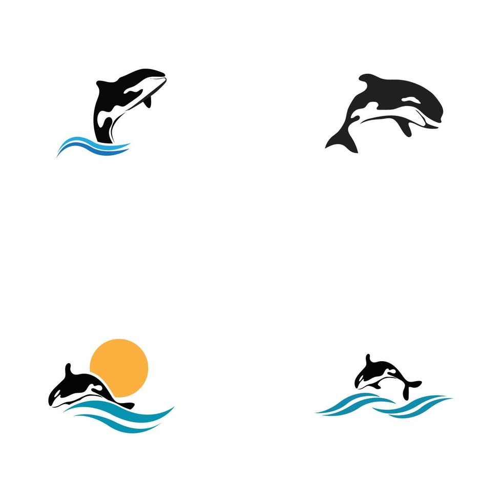 Ilustración de vector de logo de orca en diseño de moda.