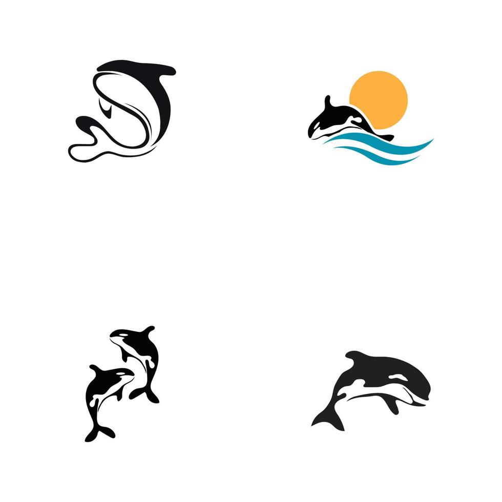 Ilustración de vector de logo de orca en diseño de moda.