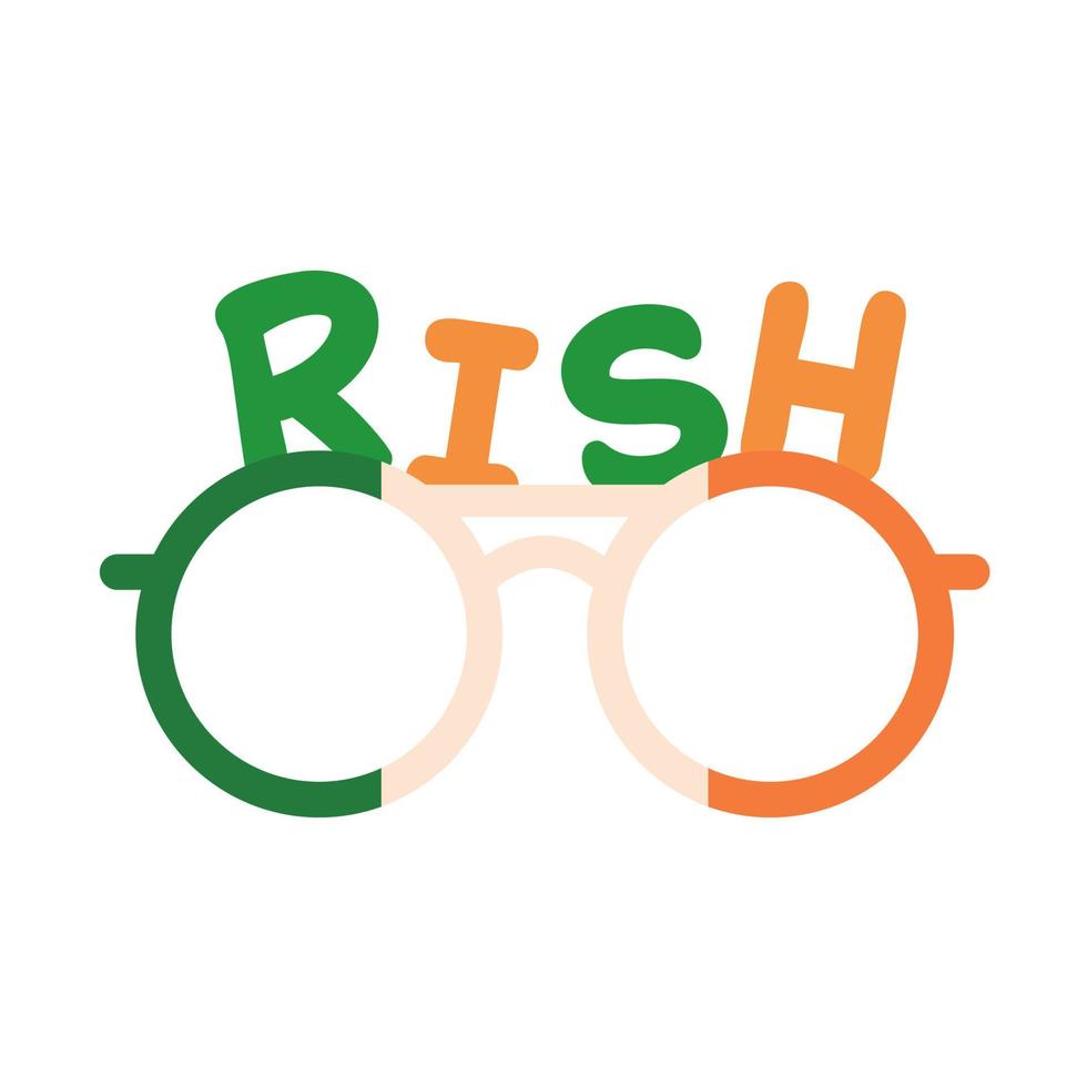 gafas de bandera de irlanda con mensaje de buena suerte para el día de san patricio vector