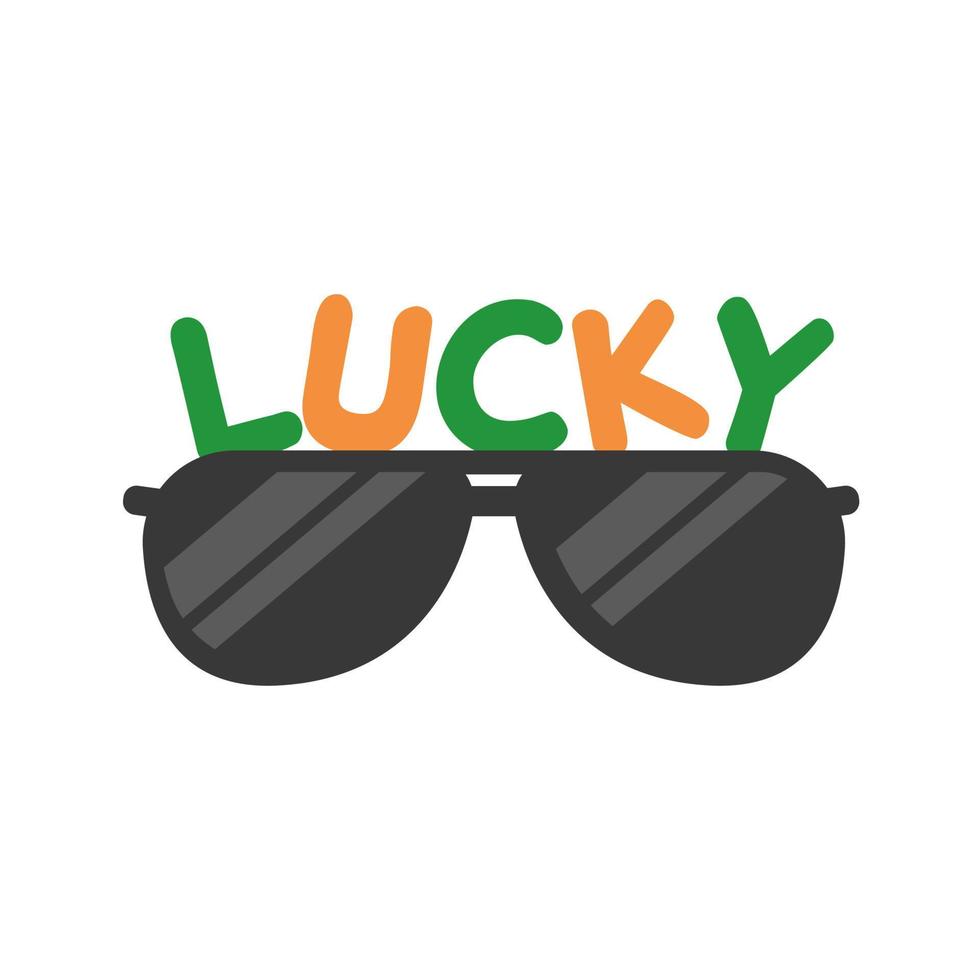 Ireland flag glasses with good luck message for Saint Patrick's Day vector