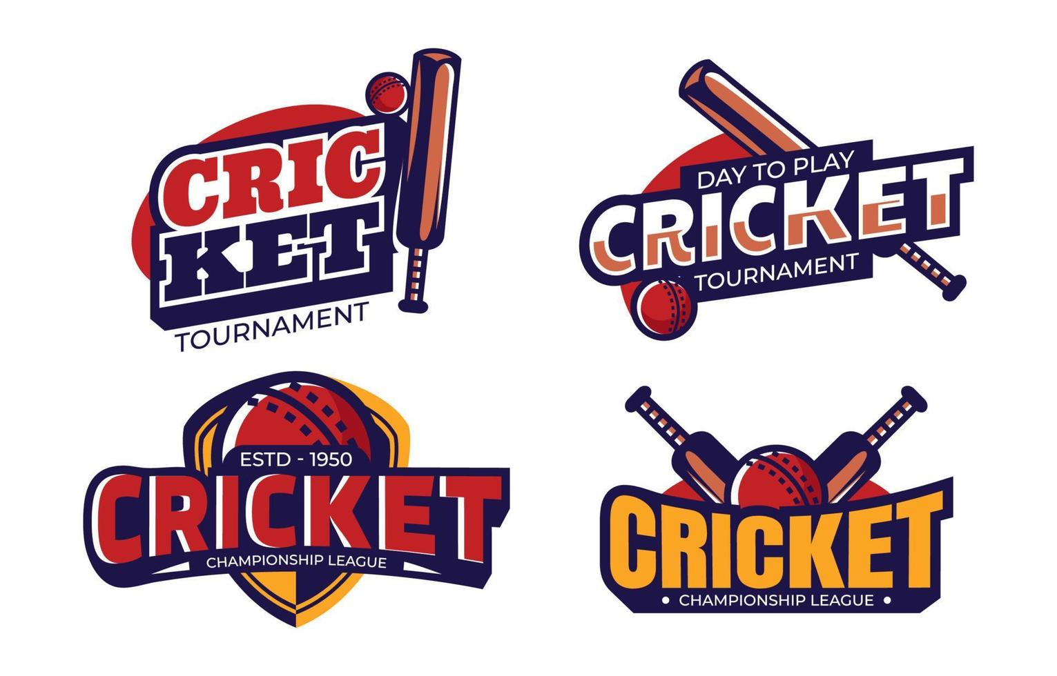 Set of Cricket Logo vector