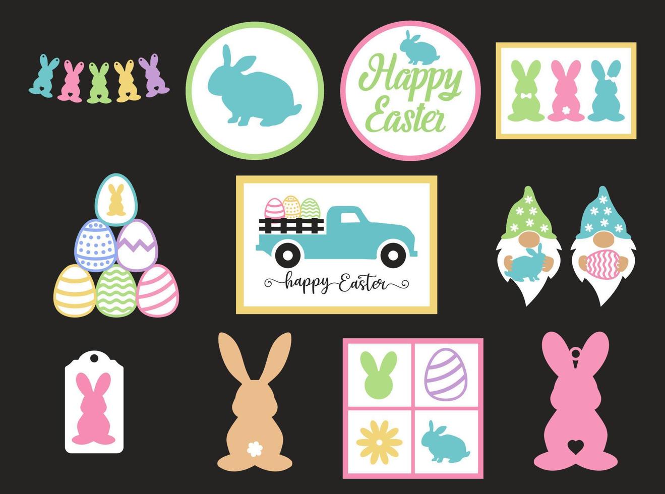 Easter Tiered Tray Vector Bundle for Laser cut