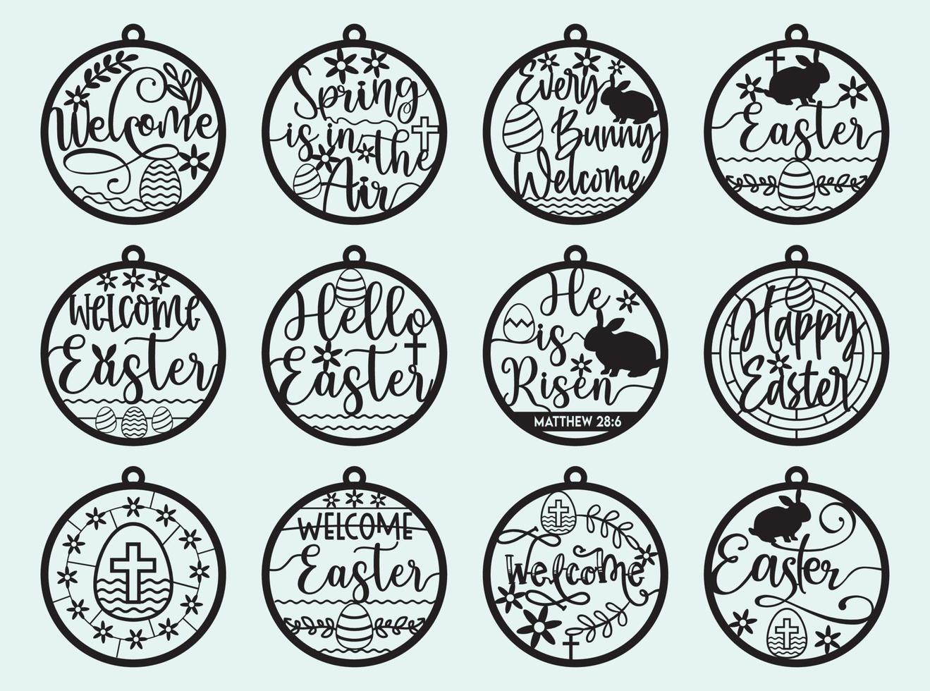 Easter Ornament 3D Vector for Laser cut file Bundle