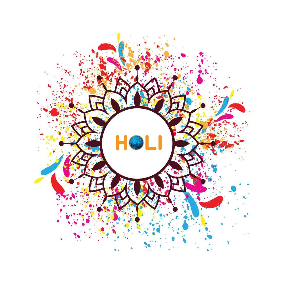 cartel del festival holi banner creativo. vector