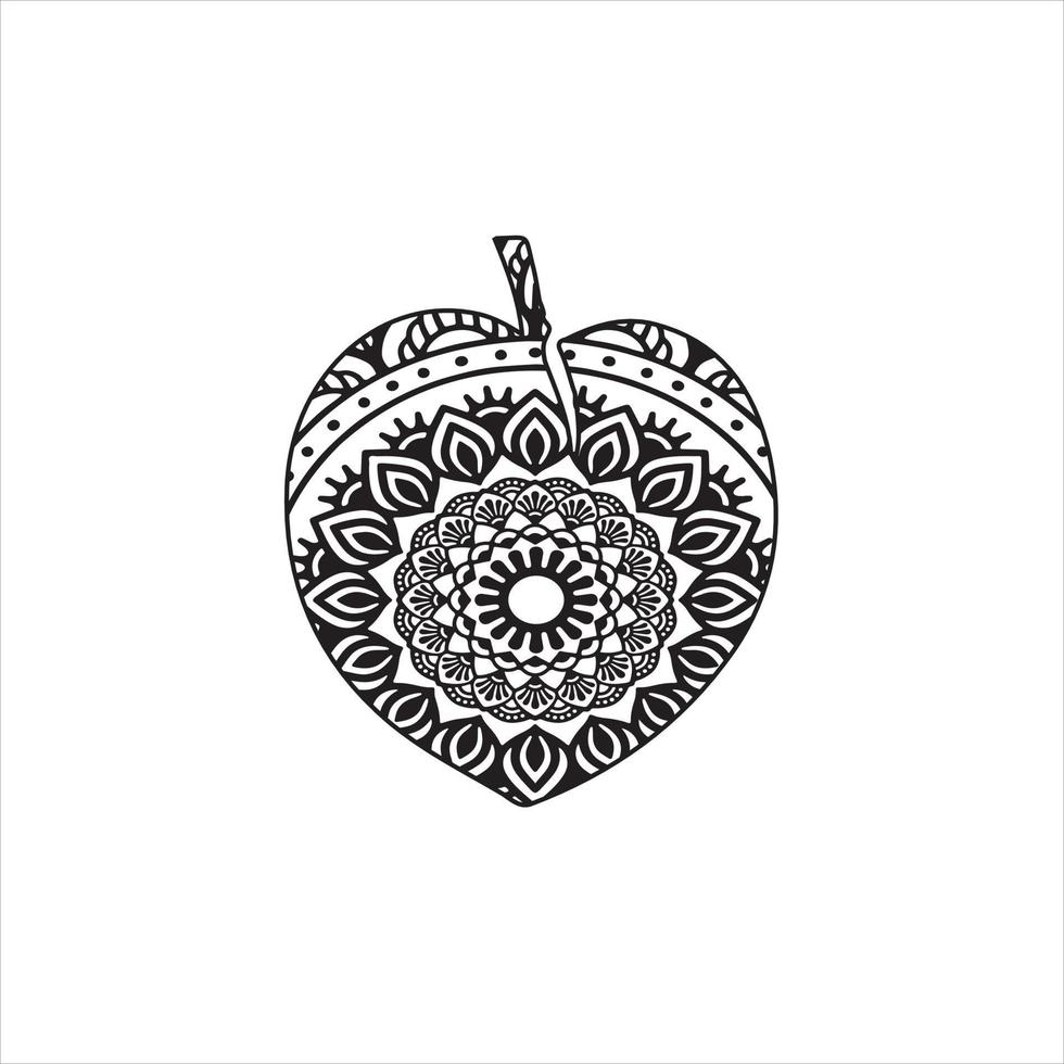 Fruit mandala coloring page for kids and adult vector