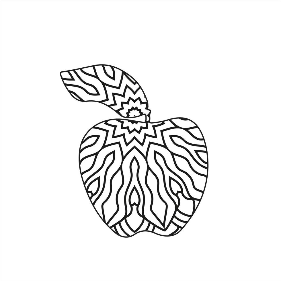 Fruit mandala coloring page for kids and adult vector