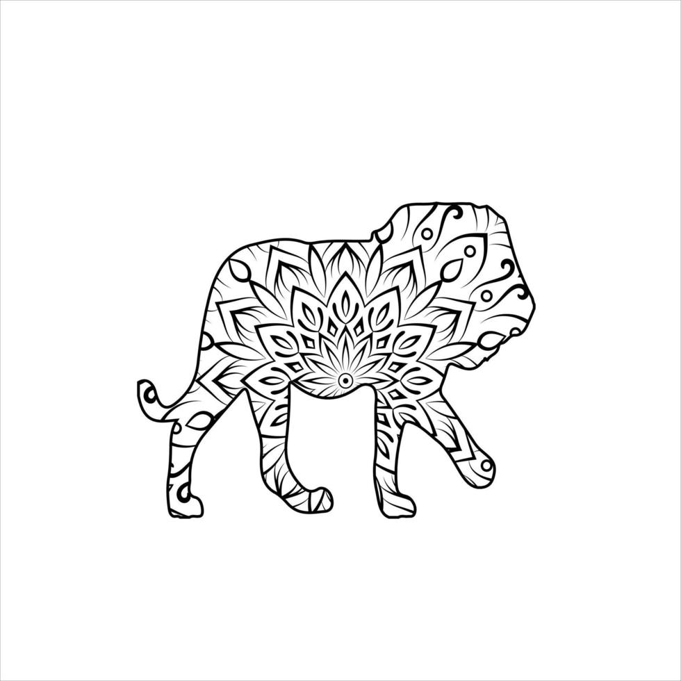 Vector lion mandala coloring page for kids and adult
