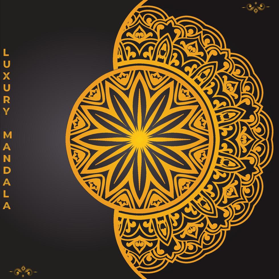 fondo de mandala de lujo con patrón arabesco dorado estilo árabe islámico oriental.mandala decorativa para impresión, póster, portada, folleto, volante, pancarta vector