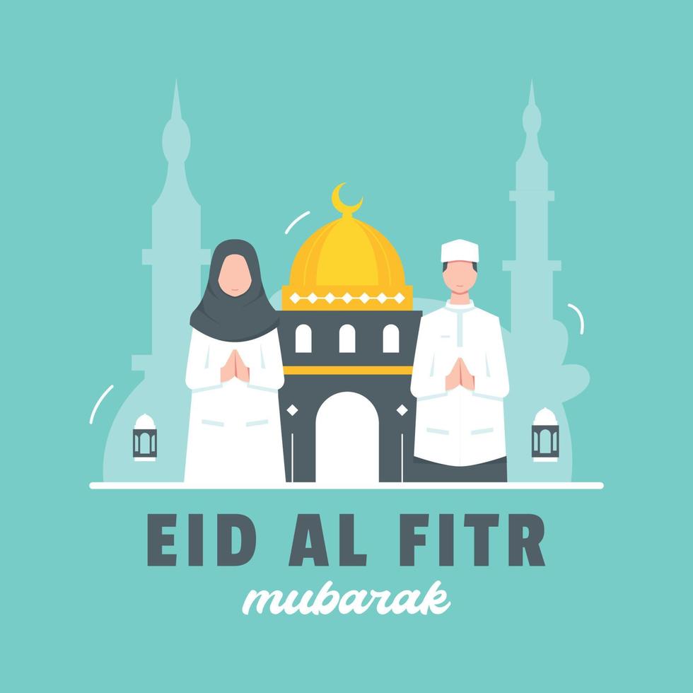 Eid Al Fitr Banner With Islamic Ornament Illustration vector