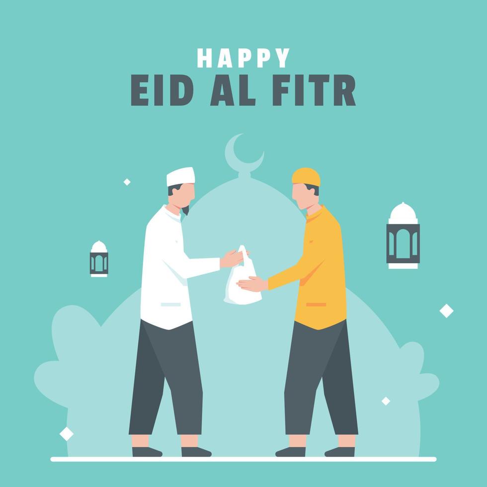 Eid Al Fitr Banner With Islamic Ornament Illustration vector